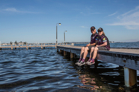 sitting on the dock