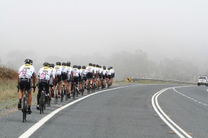 Foggy departure from Canberra