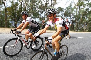 Riding up one of the climbs on the Eildon-Jamieson Road