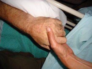 My Dad's big strong hand, on the day he died.