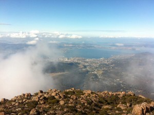 Hobart from atop Mt Wellington