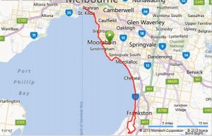 A map of the recent 110km training ride I completed.