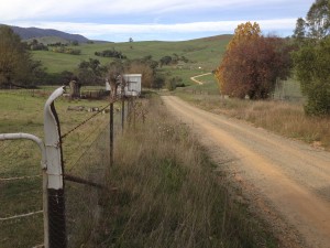 Farmland on way up to the high country.  Luckily we stayed on the bitumen roads