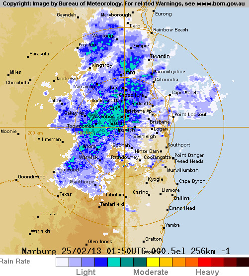 256 km Brisbane (Marburg) Radar Loop_20130225_115421